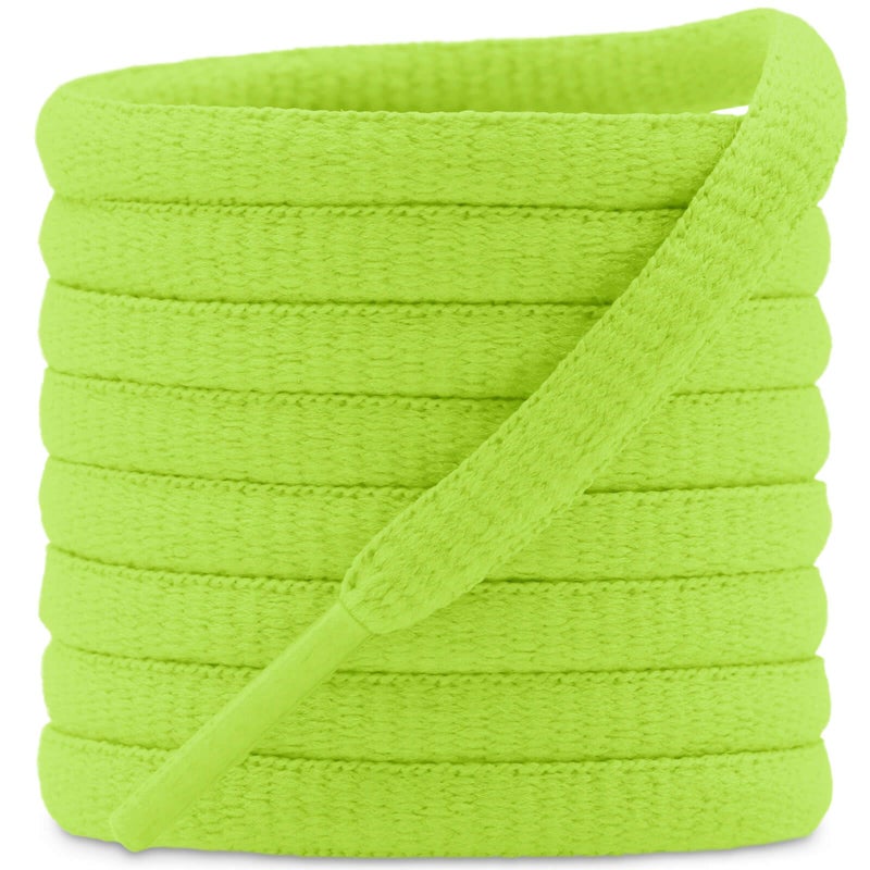 DELELE 2Pair Oval Shoes laces 42 Colors Half Round 1/4" Athletic ShoeLaces for Sport/Running Shoes Shoe Strings Fluorescent Green -45 inch - Image 1